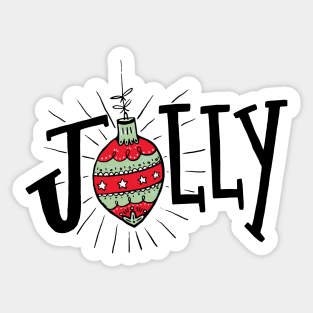 Holly Jolly, Christmas, Ornaments Sticker